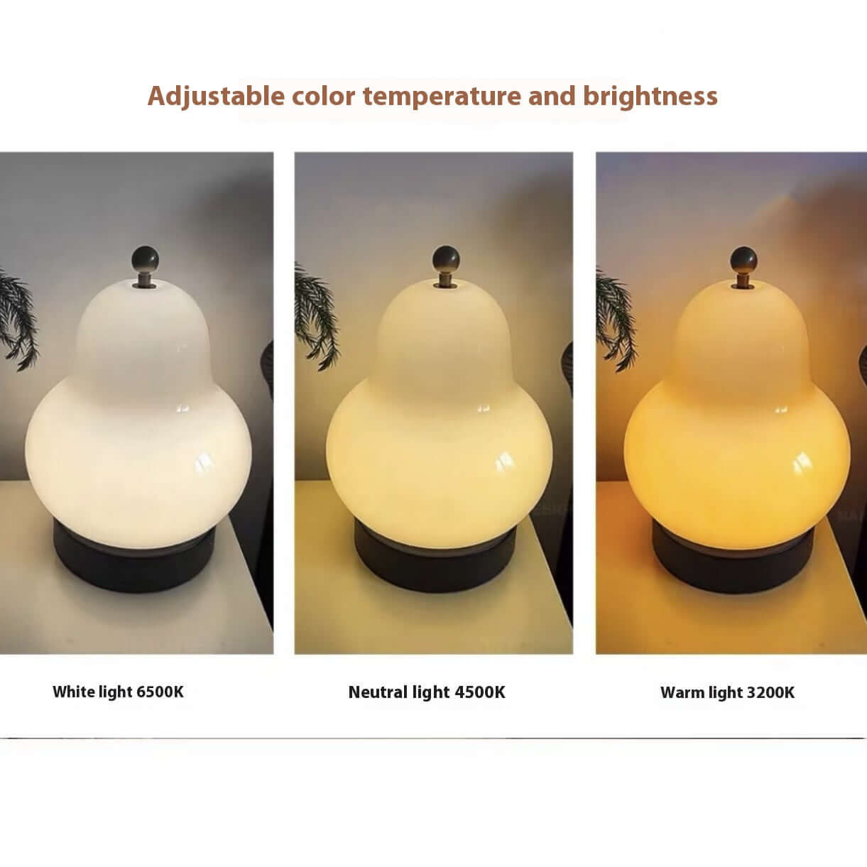 Vintage French Pear Night Lamp – Rechargeable LED Touch Bedside Light with Cream Glass Shade
