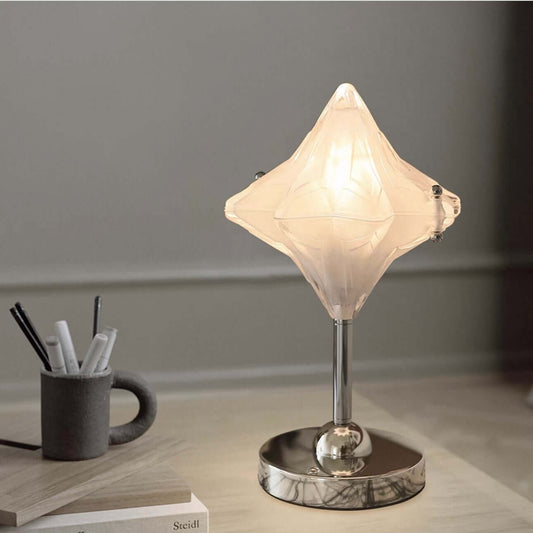 French Postmodern Star Table Lamp – LED Touch Control Rechargeable Glass Bedside Night Light for Home Decor & Gifts