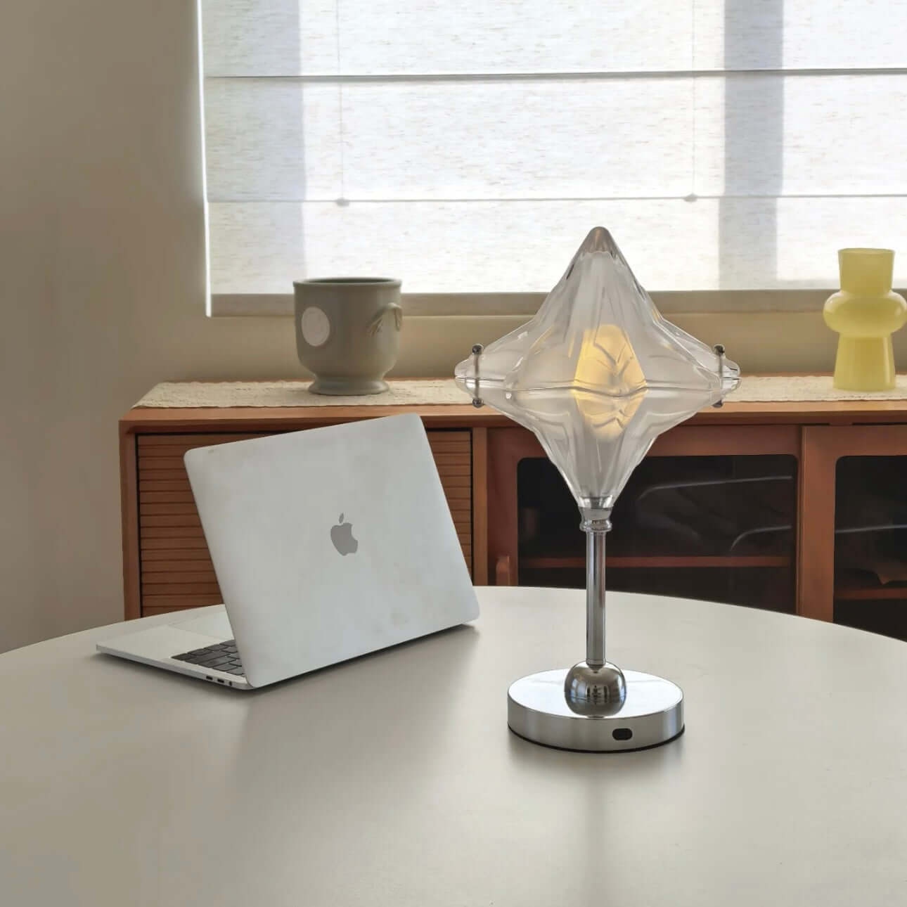 French Postmodern Star Table Lamp – LED Touch Control Rechargeable Glass Bedside Night Light for Home Decor & Gifts