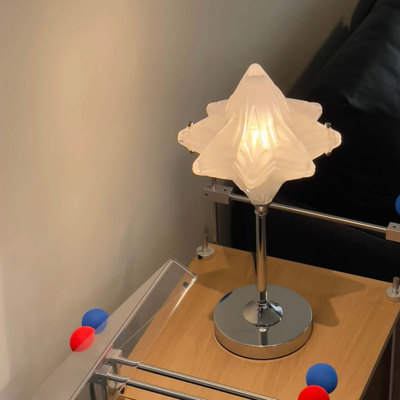 French Postmodern Star Table Lamp – LED Touch Control Rechargeable Glass Bedside Night Light for Home Decor & Gifts