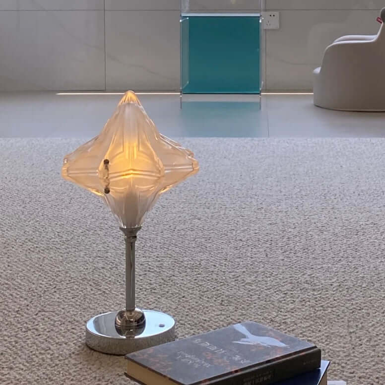 French Postmodern Star Table Lamp – LED Touch Control Rechargeable Glass Bedside Night Light for Home Decor & Gifts