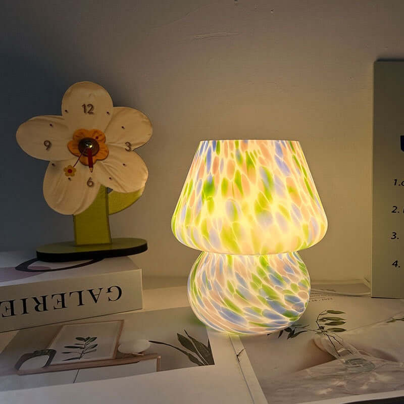 Mushroom Atmosphere Lamp – Vintage Cream Glass Bedside Night Light