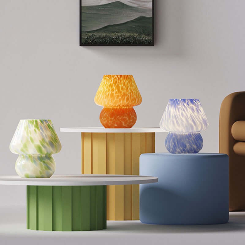 Mushroom Atmosphere Lamp – Vintage Cream Glass Bedside Night Light