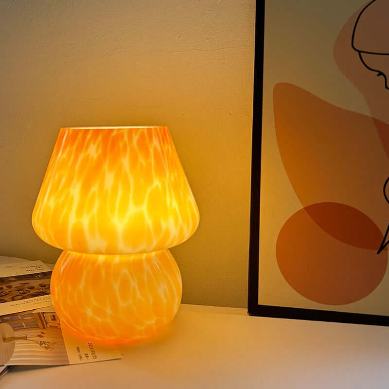 Mushroom Atmosphere Lamp – Vintage Cream Glass Bedside Night Light