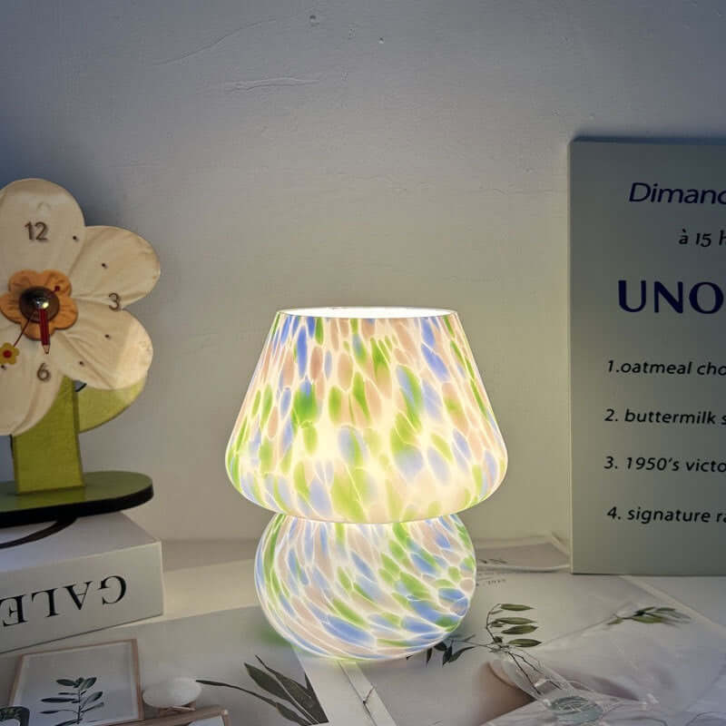 Mushroom Atmosphere Lamp – Vintage Cream Glass Bedside Night Light