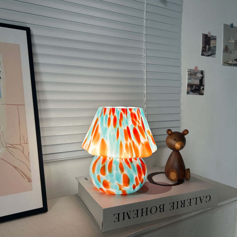 Vintage Striped Mushroom Lamp – USB Table Light