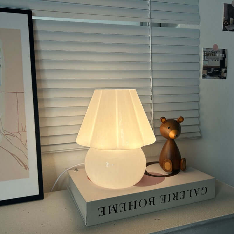 Vintage Striped Mushroom Lamp – USB Table Light