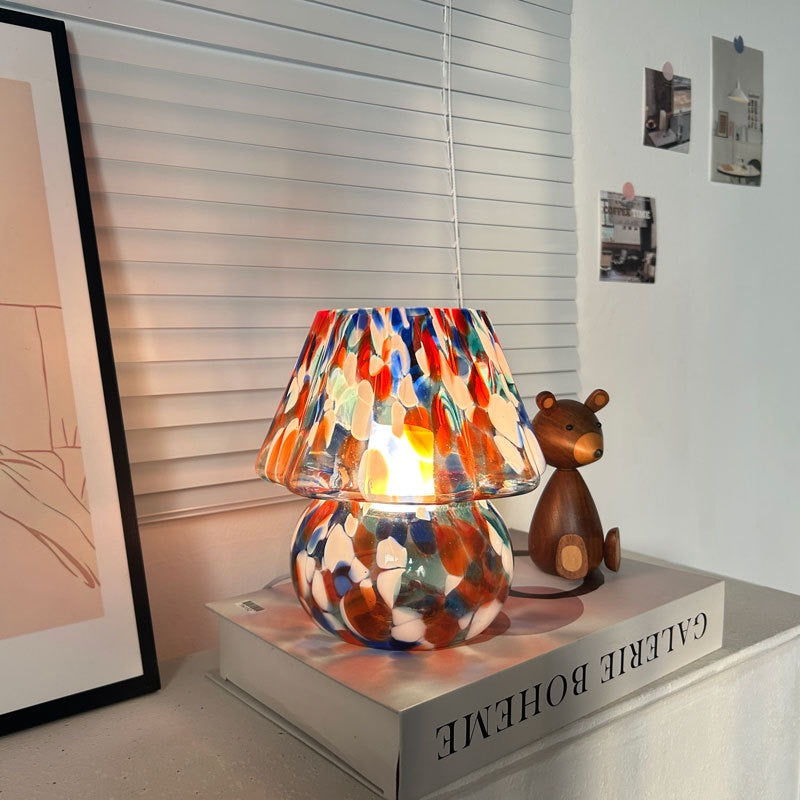 Vintage Striped Mushroom Lamp – USB Table Light