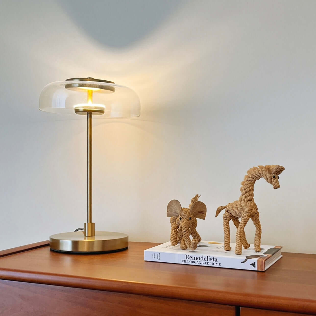 Vintage Luxury Table Lamp – Metal & Glass Lampshade, LED 5W Light