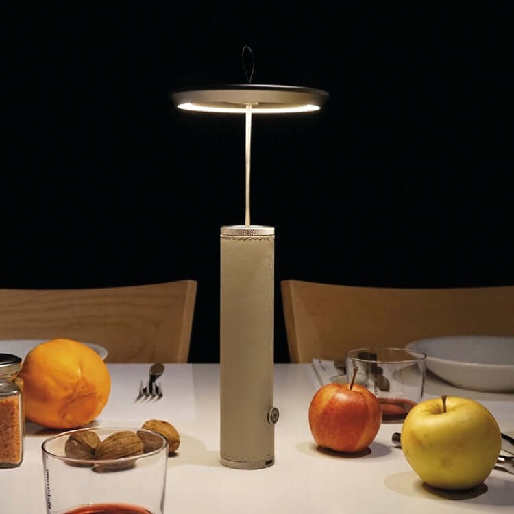 Rechargeable Portable Table Lamp – Modern Aluminum &amp; Leather Design