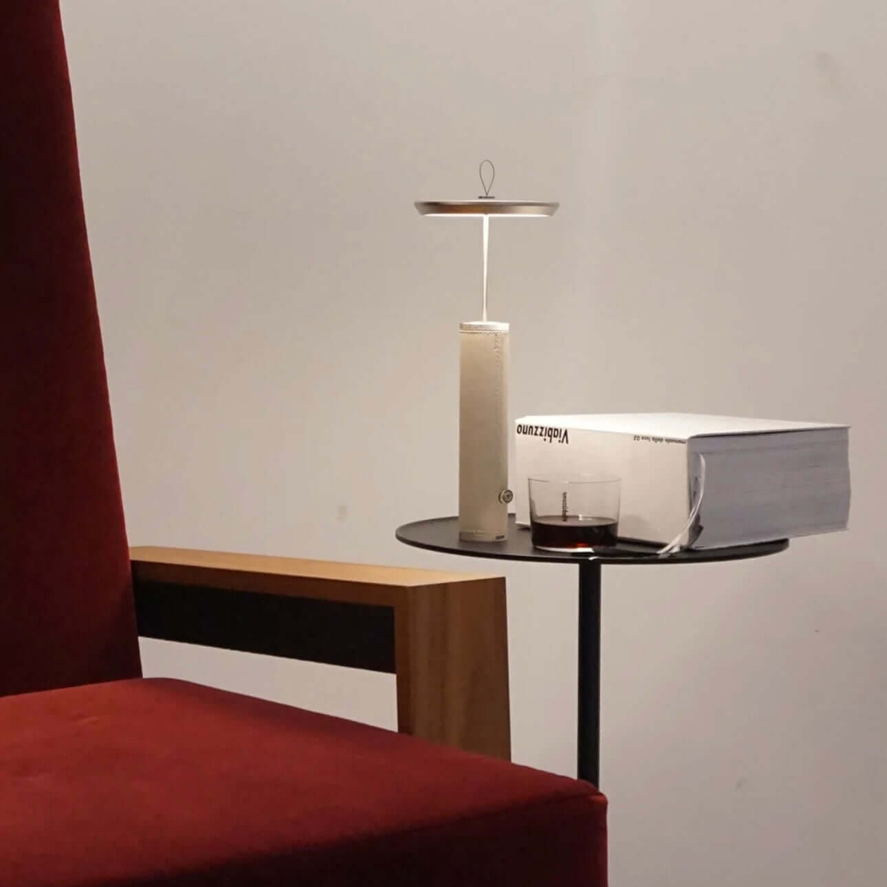 Rechargeable Portable Table Lamp – Modern Aluminum &amp; Leather Design