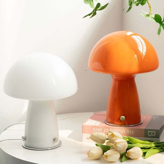 Mushroom Table Lamp | Glass, USB & Stepless Dimming