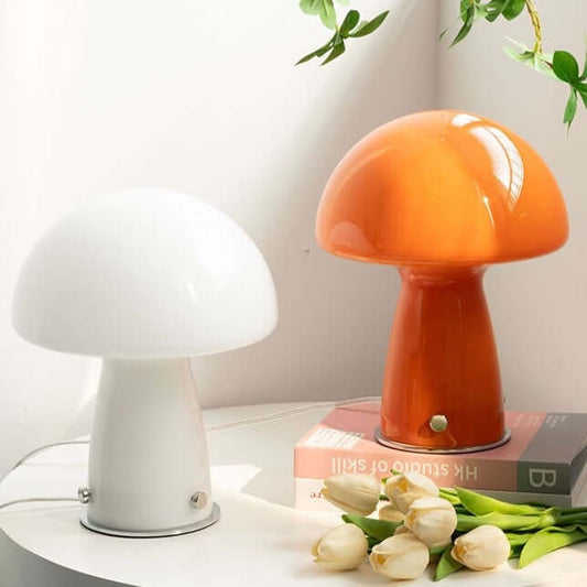 Mushroom Table Lamp | Glass, USB & Stepless Dimming