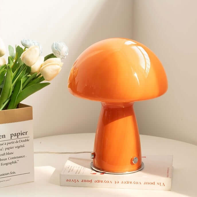 Mushroom Table Lamp | Glass, USB & Stepless Dimming