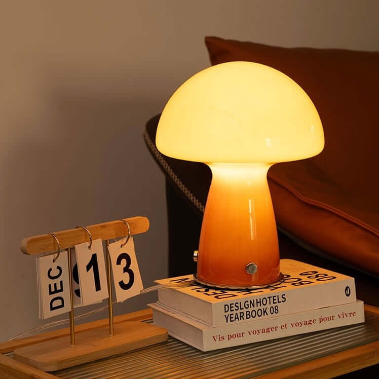 Mushroom Table Lamp | Glass, USB & Stepless Dimming