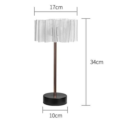 Pleated Aluminum Rechargeable Table Lamp – Touch LED Bedside Lamp