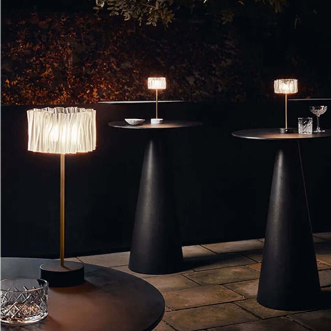 Pleated Aluminum Rechargeable Table Lamp – Touch LED Bedside Lamp