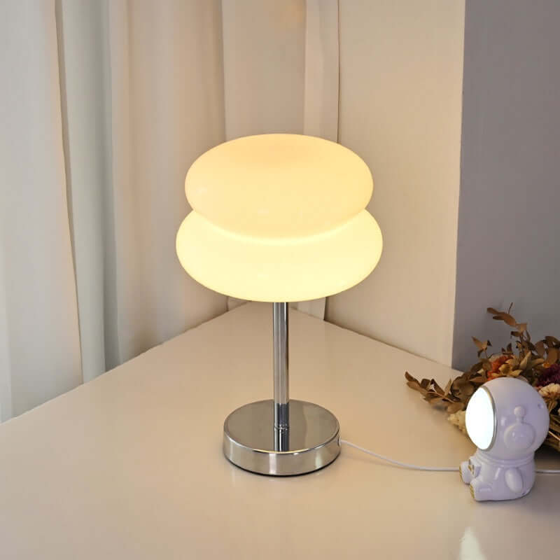 Modern Bauhaus Mushroom Table Lamp – Hand-Blown Glass LED Bedside Lamp