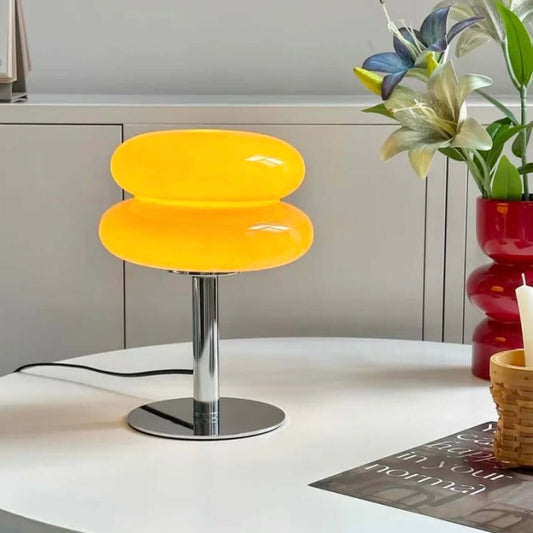 Modern Bauhaus Mushroom Table Lamp – Hand-Blown Glass LED Bedside Lamp