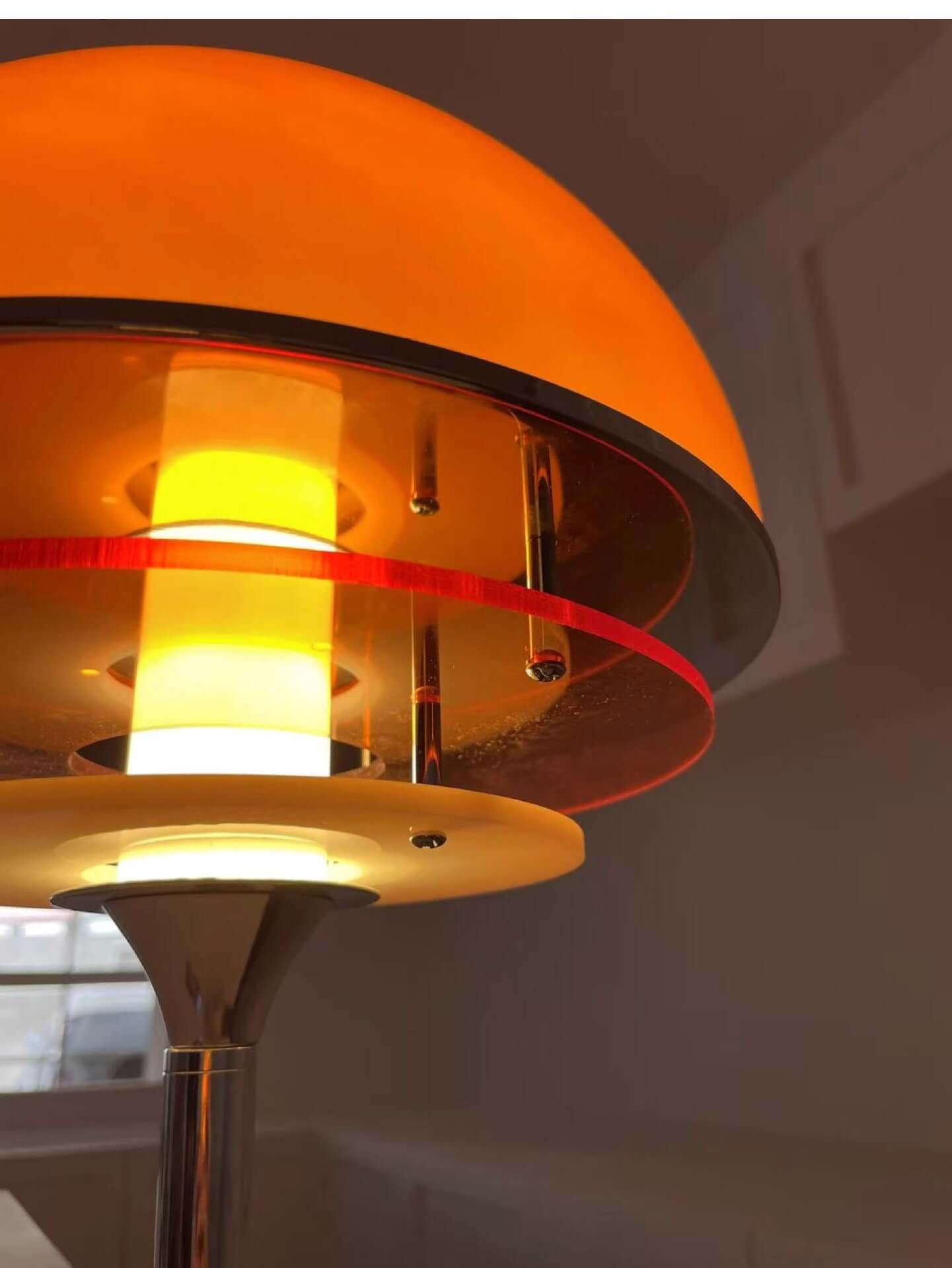 Vintage Sunset Orange Table Lamp – Retro Bauhaus Bedside Light