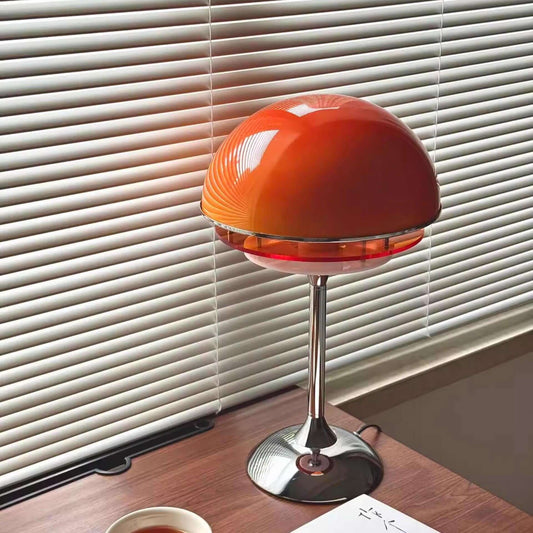 Vintage Sunset Orange Table Lamp – Retro Bauhaus Bedside Light