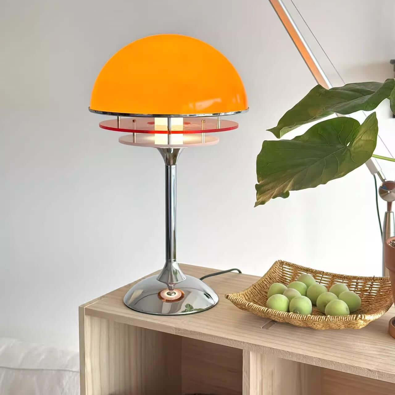 Vintage Sunset Orange Table Lamp – Retro Bauhaus Bedside Light