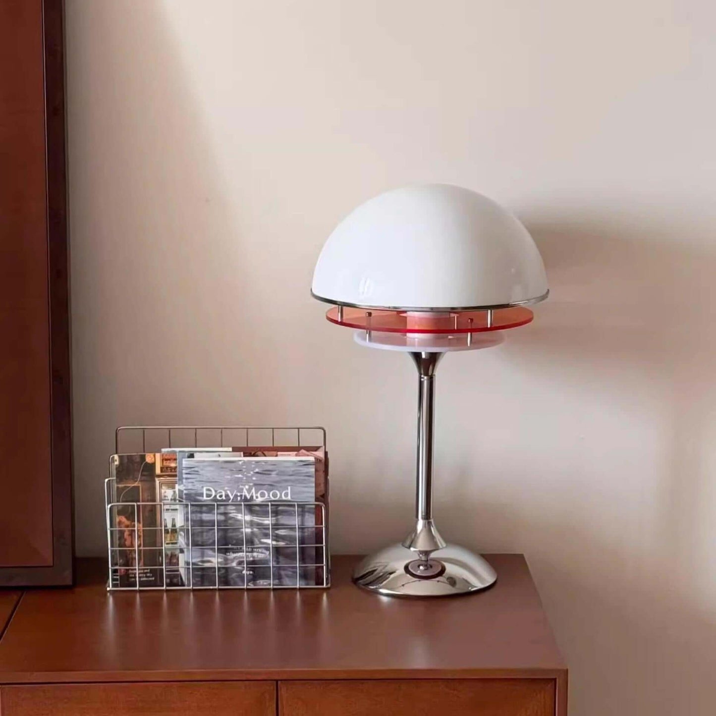 Vintage Sunset Orange Table Lamp – Retro Bauhaus Bedside Light