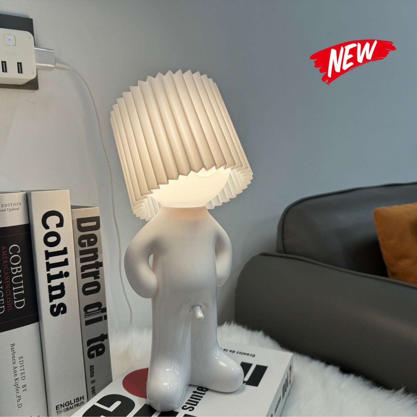 Creative Shy Boy Table Lamp – USB Rechargeable Fun Desk & Bedside Lamp