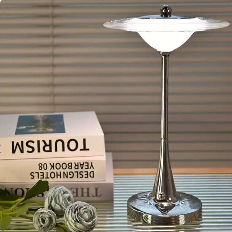 Modern UFO Touch Table Lamp – Rechargeable LED Desk & Bedside Light
