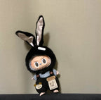 Black Bunny Hat Outfit/clothes  for labubu 17cm Doll（No Doll Included）