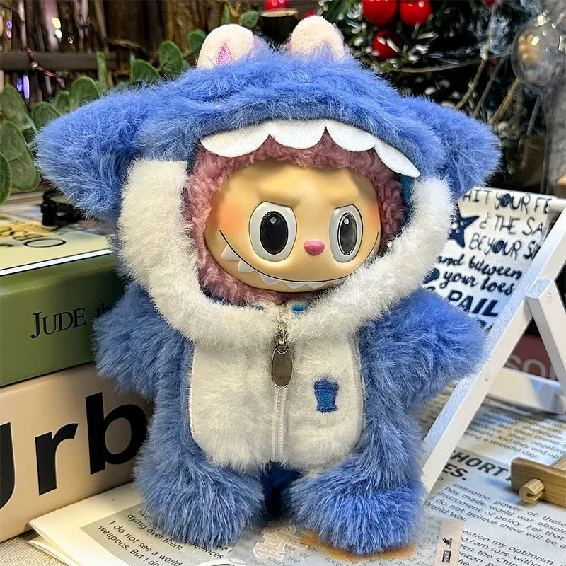 Blue baby Shark  Outfit/clothes  for labubu 17cm Doll（No Doll Included）
