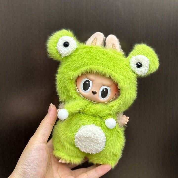 Cute Green Froge Outfit/clothes  for labubu 17cm Doll（No Doll Included）