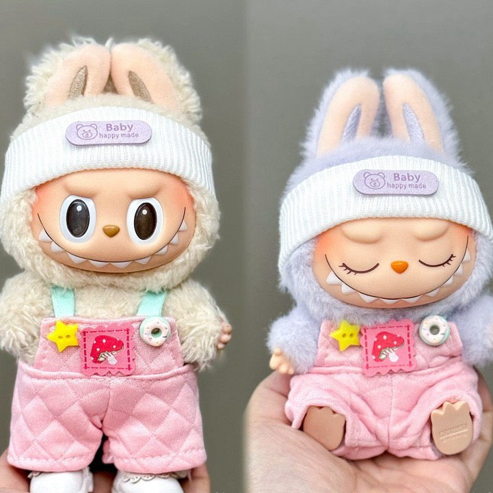 Pink sport baby Outfit/clothes  for labubu 17cm Doll（No Doll Included）