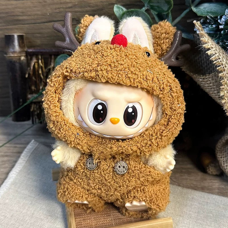 Rudolph the Red-Nosed Reindeer Outfit/clothes  for labubu 17cm Doll（No Doll Included）