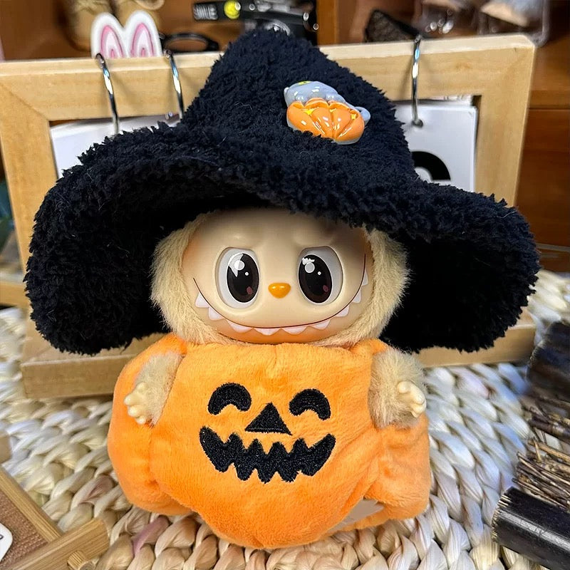 Wizard Hat Pumpkin Outfit/clothes  for labubu 17cm Doll（No Doll Included）