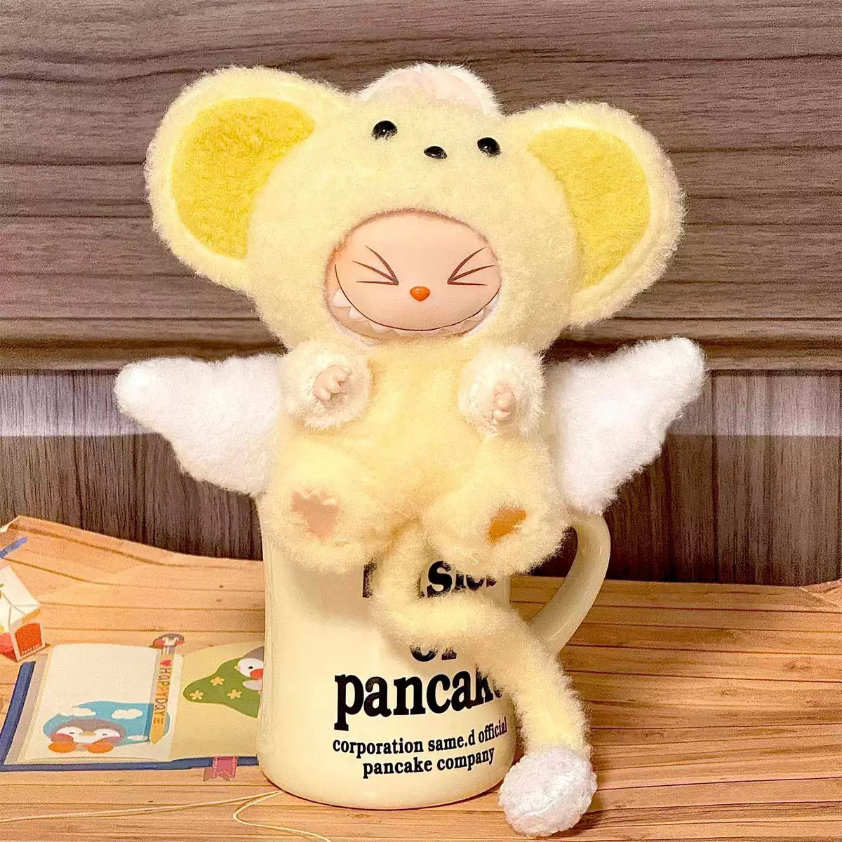 Yellow Angle Monkey  Outfit/clothes  for labubu 17cm Doll（No Doll Included）