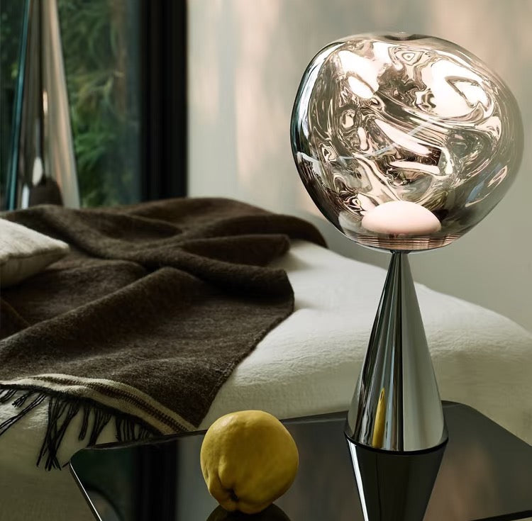 Portable rechargeable lava bedside lamp for bedroom